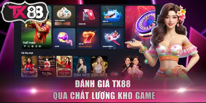Đánh giá TX88 qua chất lượng kho game