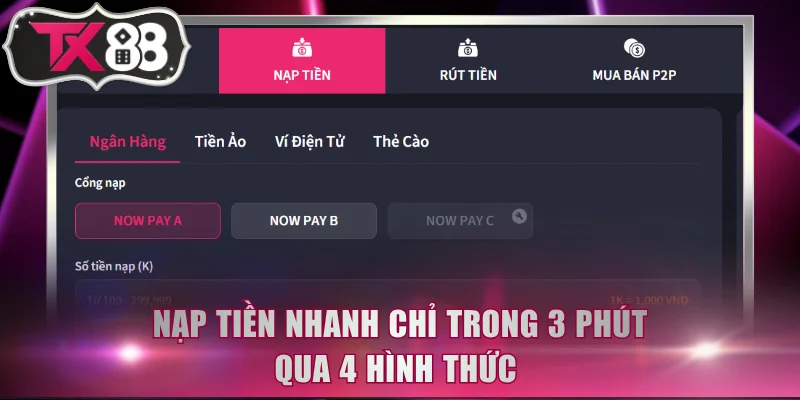 Nạp tiền nhanh chỉ trong 3 phút qua 4 hình thức 