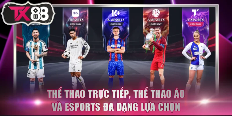 Thể thao trực tiếp, thể thao ảo và esports đa dạng lựa chọn